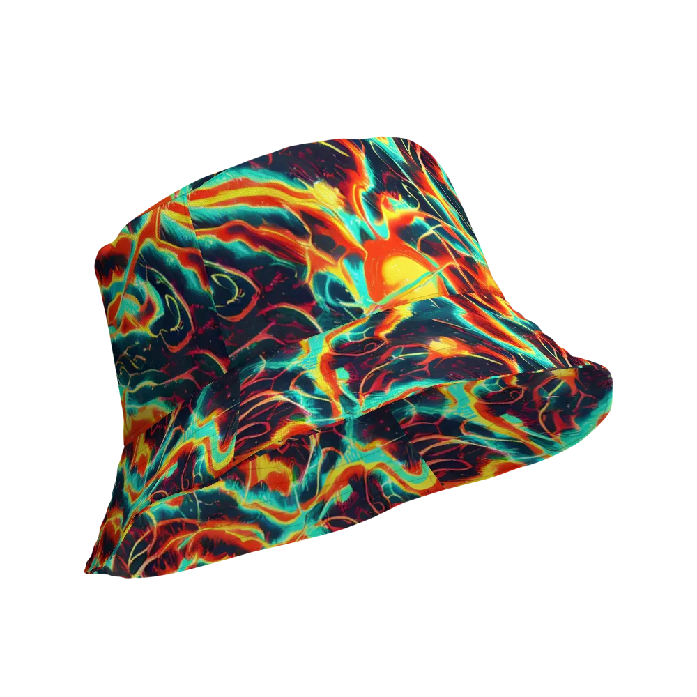 Prismatic Eruption on Reversible Bucket Hat — Product details Outside