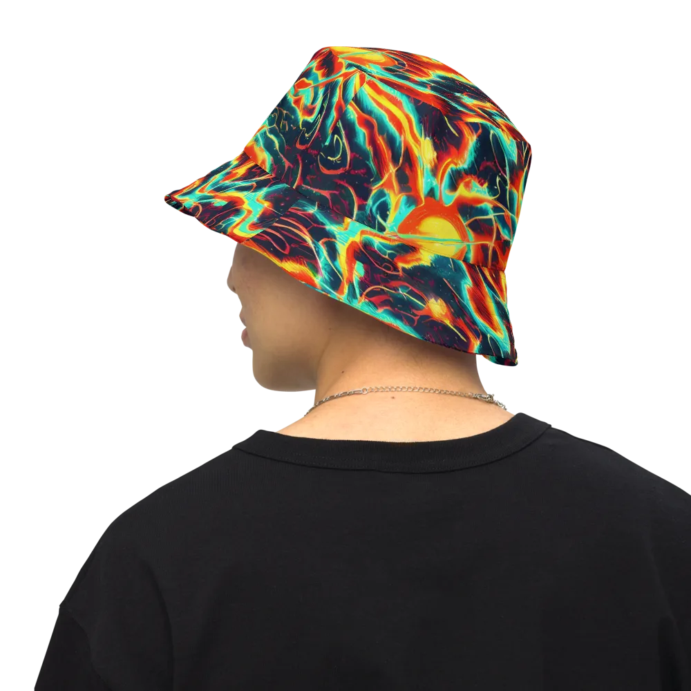 Prismatic Eruption on Reversible Bucket Hat — Back Inside