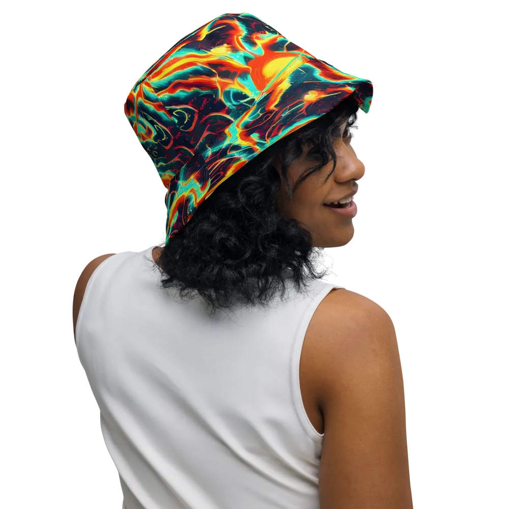 Prismatic Eruption on Reversible Bucket Hat — Right Outside