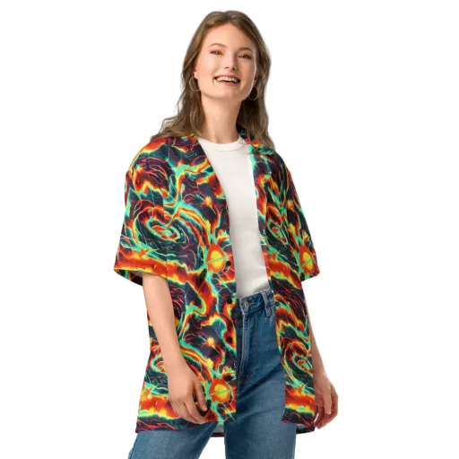 Prismatic Eruption on a Button Shirt