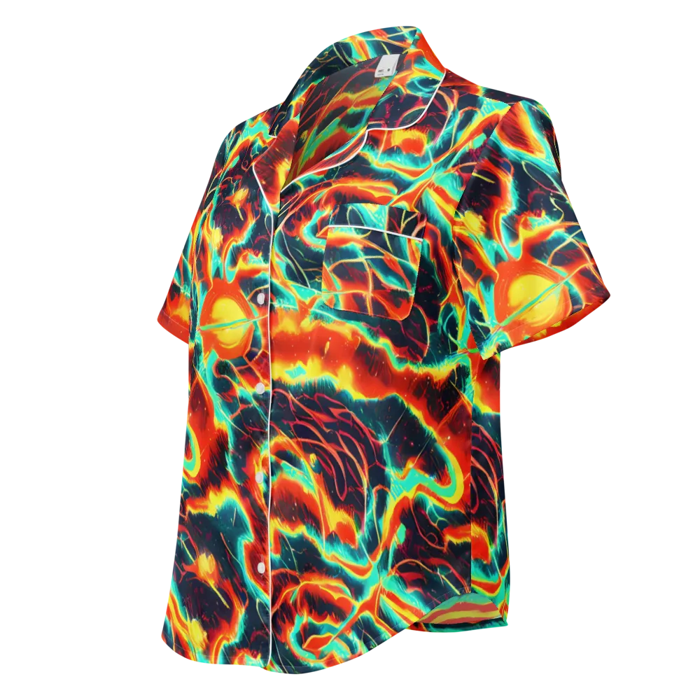 Prismatic Eruption on Women's Short Sleeve Pajama Top — Left Front