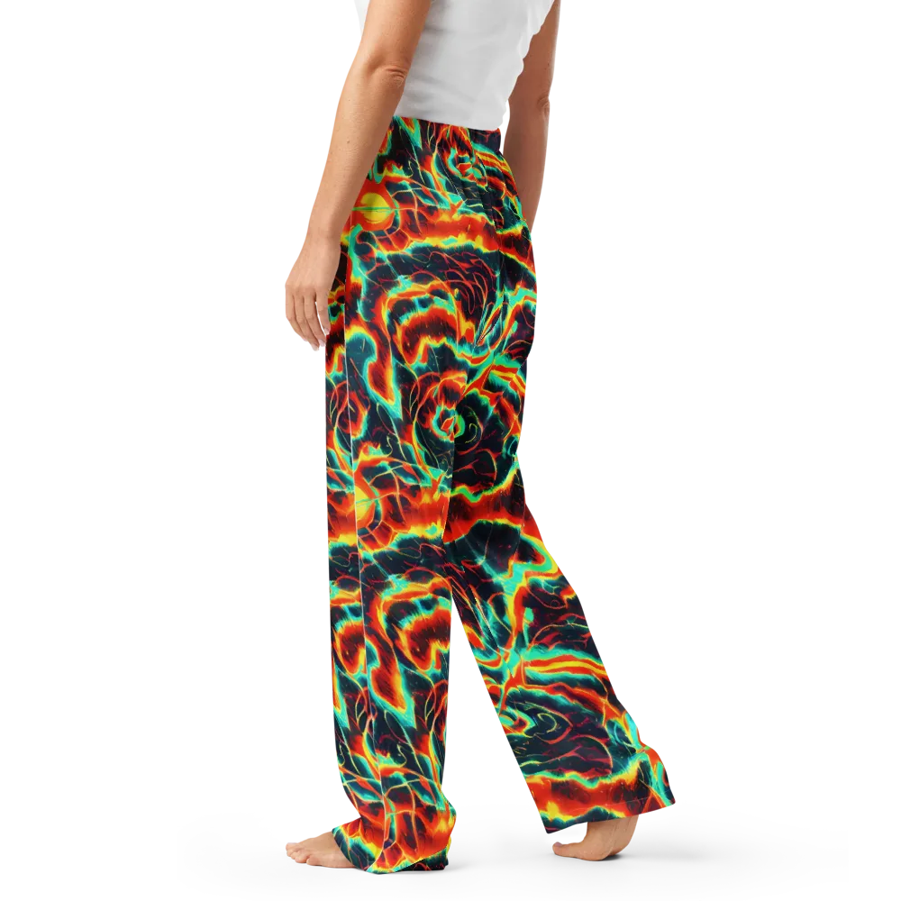 Prismatic Eruption on Women's Pajama Pants — Left
