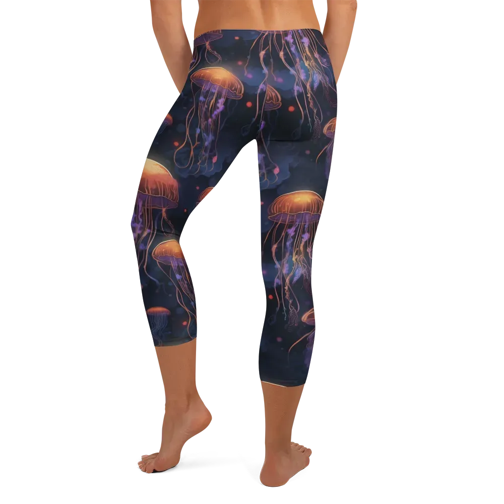 Luminous Undertow on Capri Leggings — Back