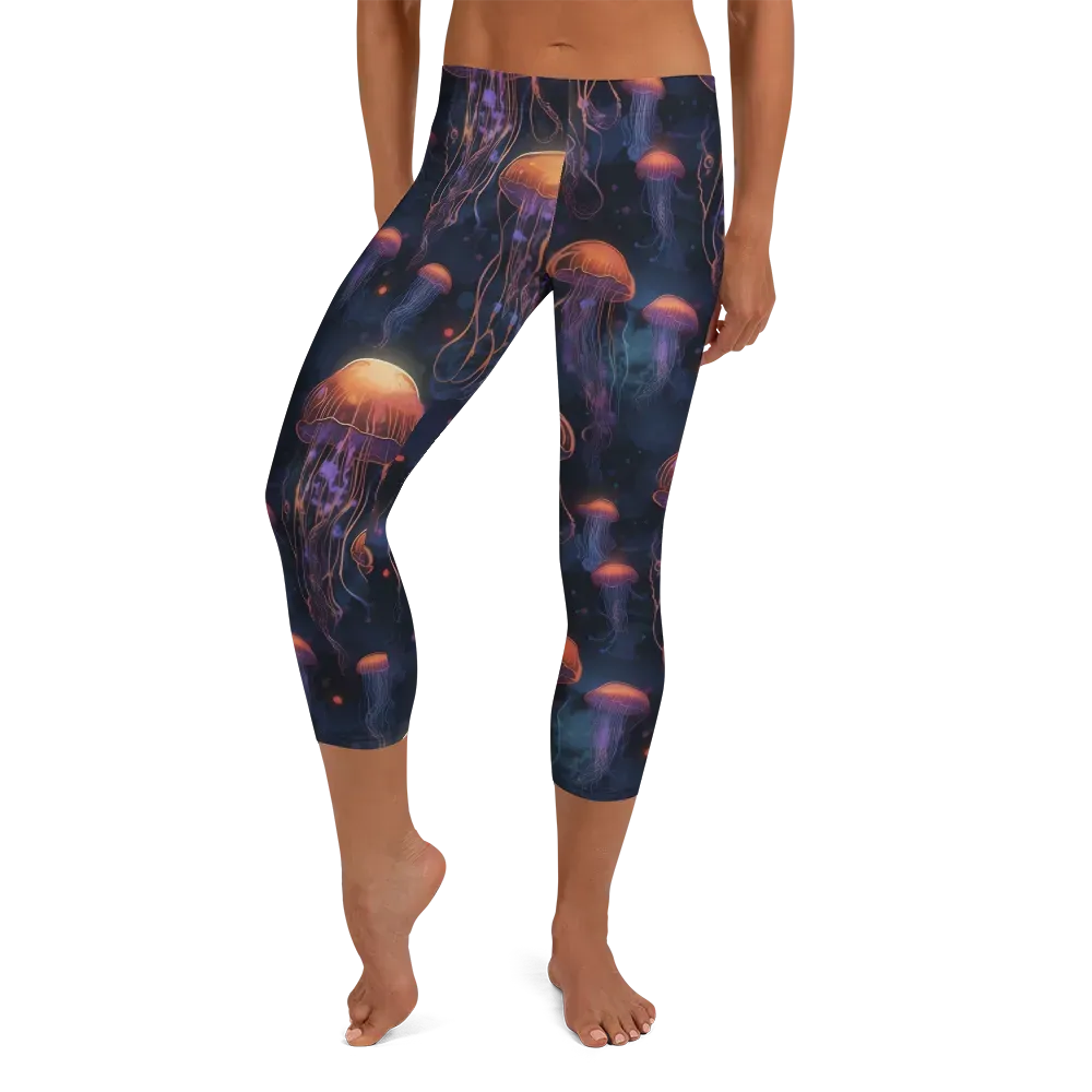 Luminous Undertow on Capri Leggings — Front