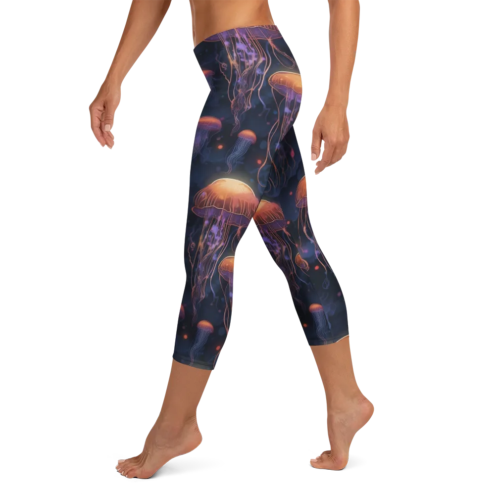 Luminous Undertow on Capri Leggings — Left