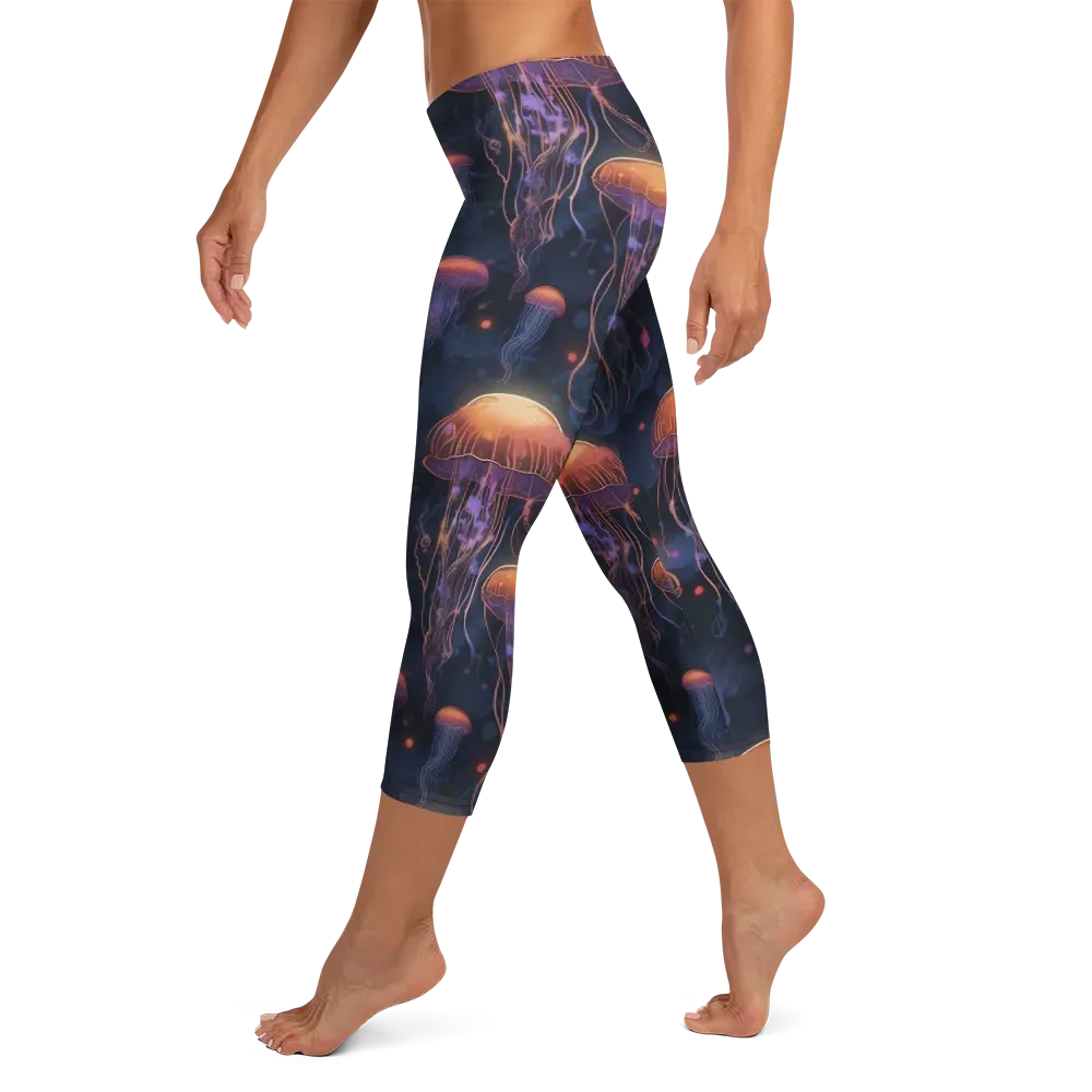 Luminous Undertow on Capri Leggings — Left