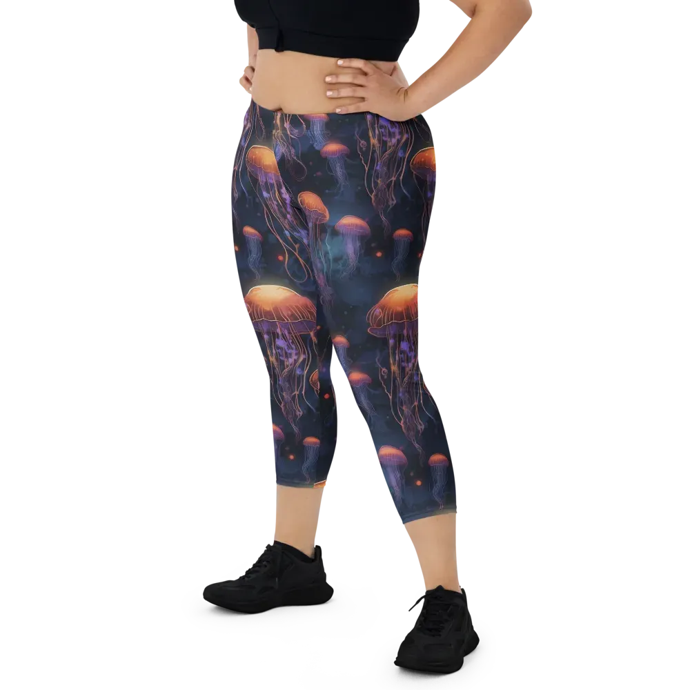 Luminous Undertow on Capri Leggings — Front