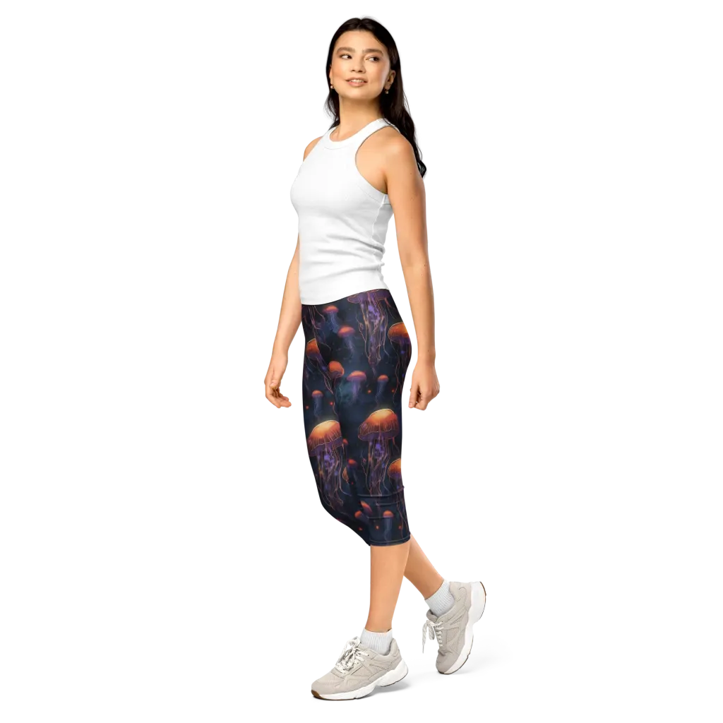Luminous Undertow on Capri Leggings — Left Front