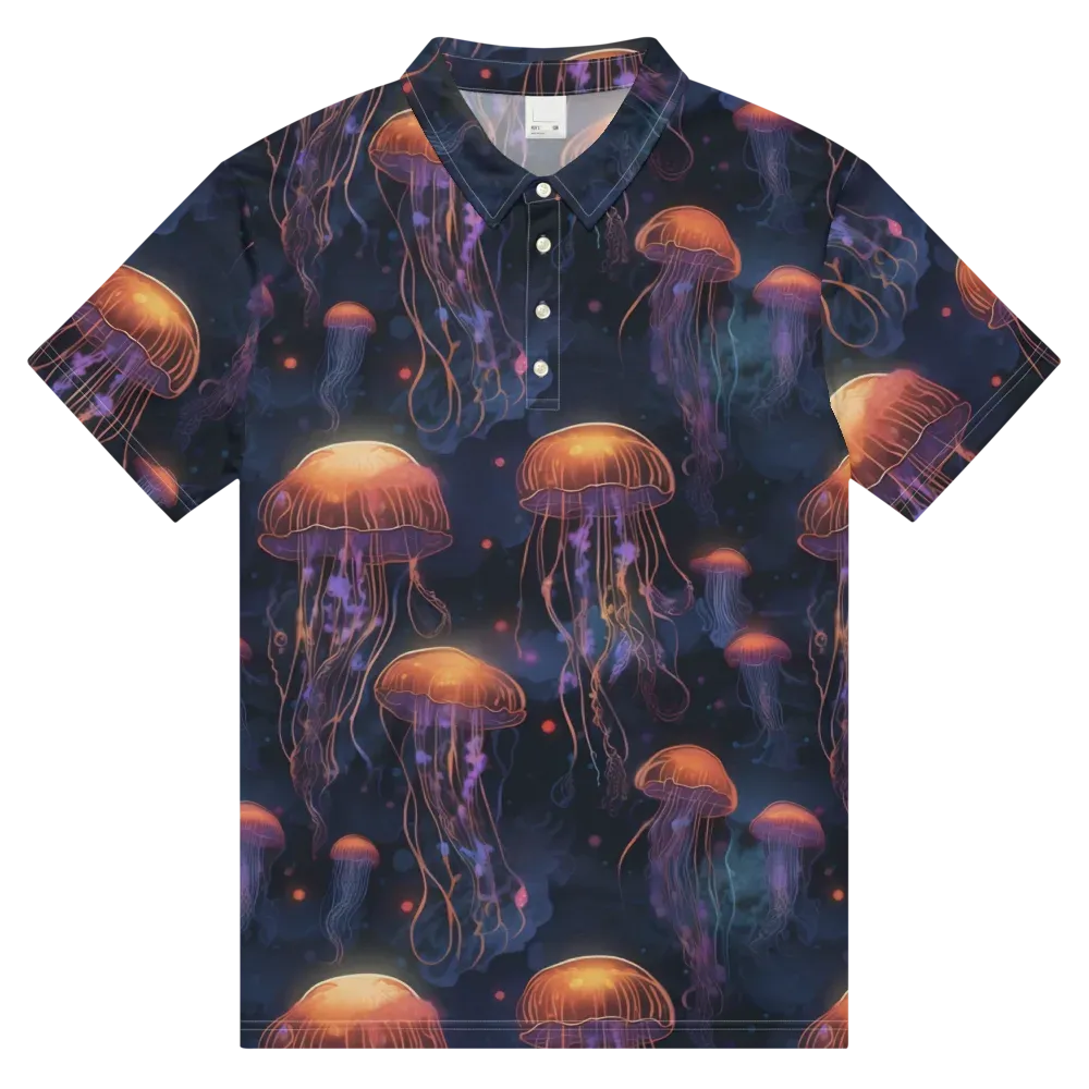 Luminous Undertow on Men's Slim Fit Polo Shirt — Front