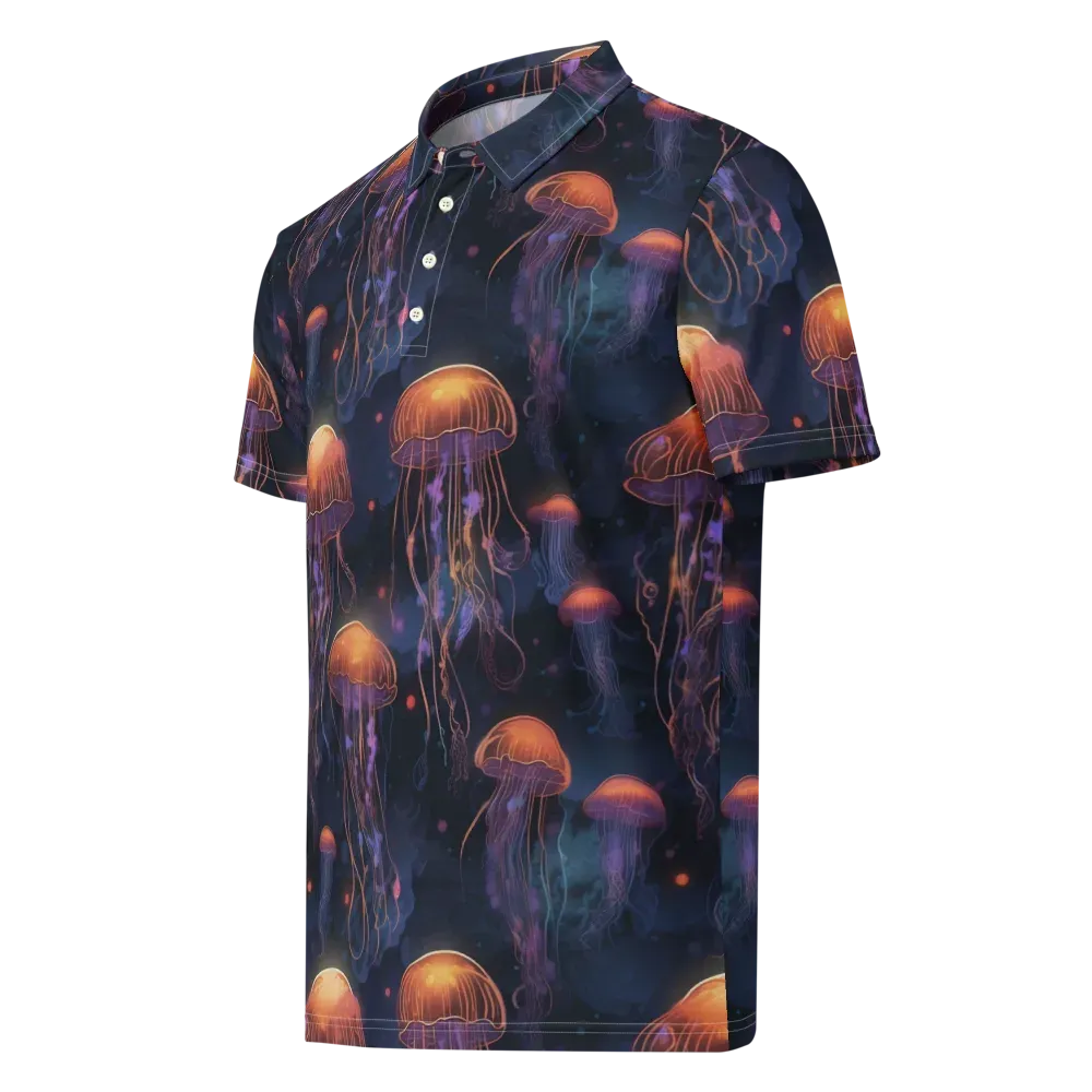 Luminous Undertow on Men's Slim Fit Polo Shirt — Left Front