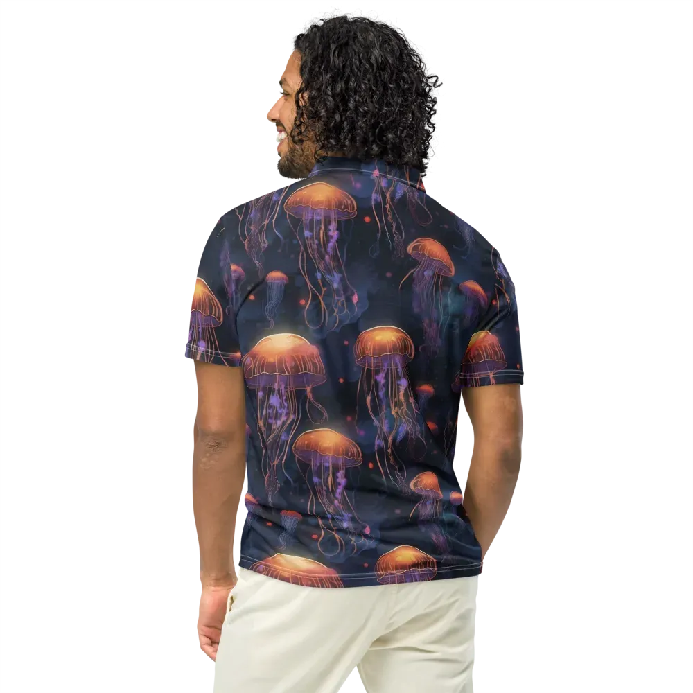 Luminous Undertow on Men's Slim Fit Polo Shirt — Back