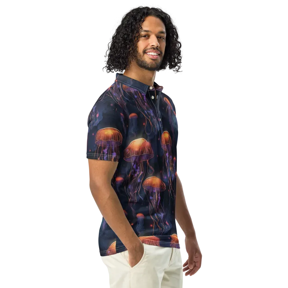 Luminous Undertow on Men's Slim Fit Polo Shirt — Right Front