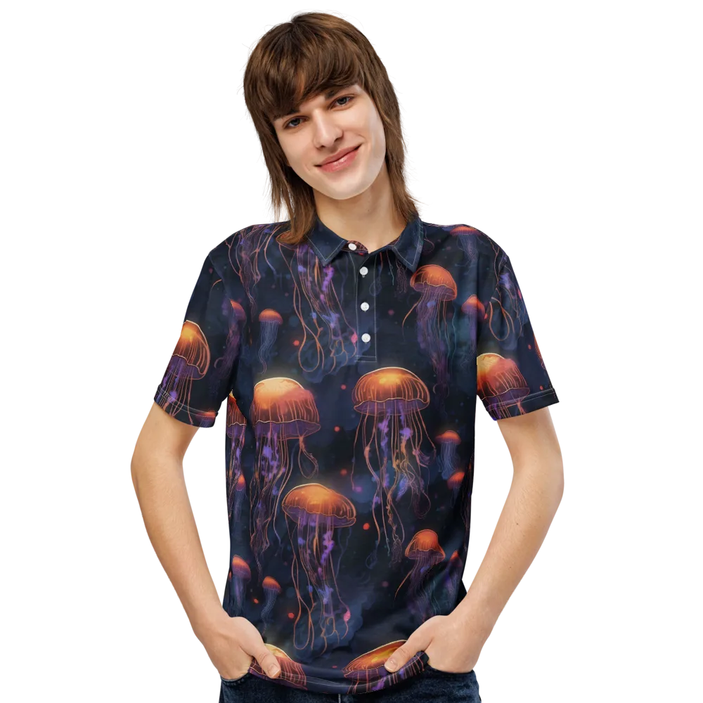 Luminous Undertow on Men's Slim Fit Polo Shirt — Front
