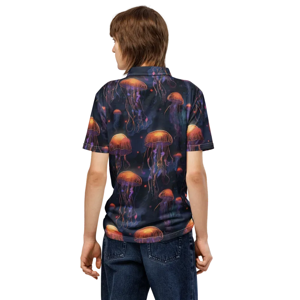 Luminous Undertow on Men's Slim Fit Polo Shirt — Back