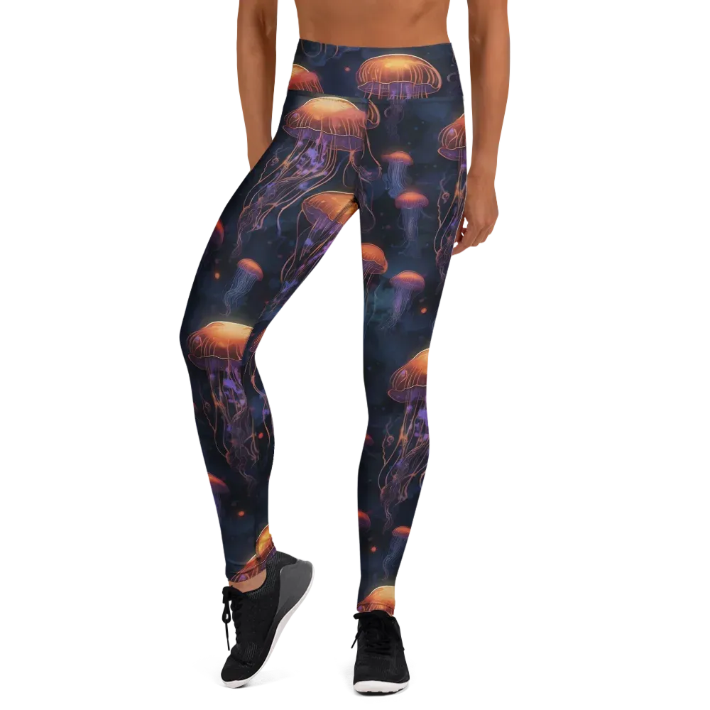 Luminous Undertow on Yoga Leggings — Front