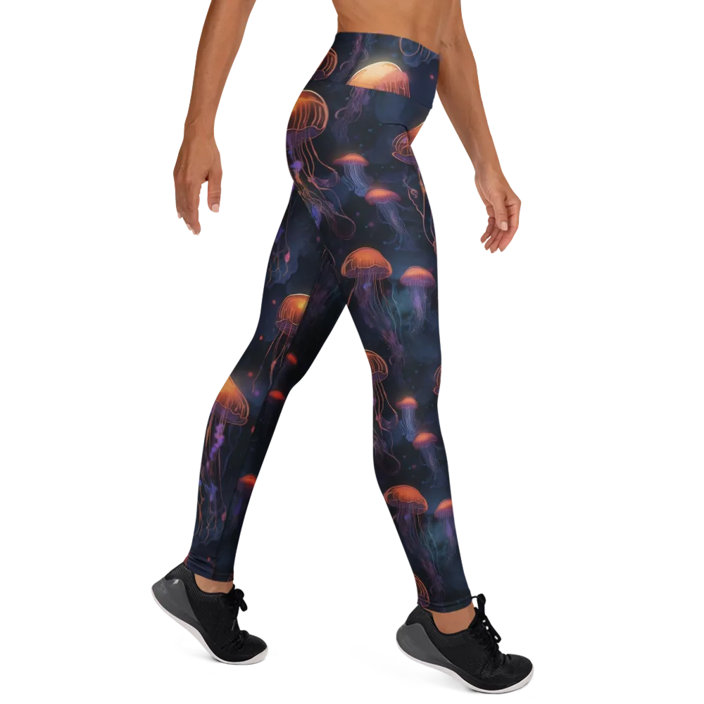 Luminous Undertow on Yoga Leggings — Right