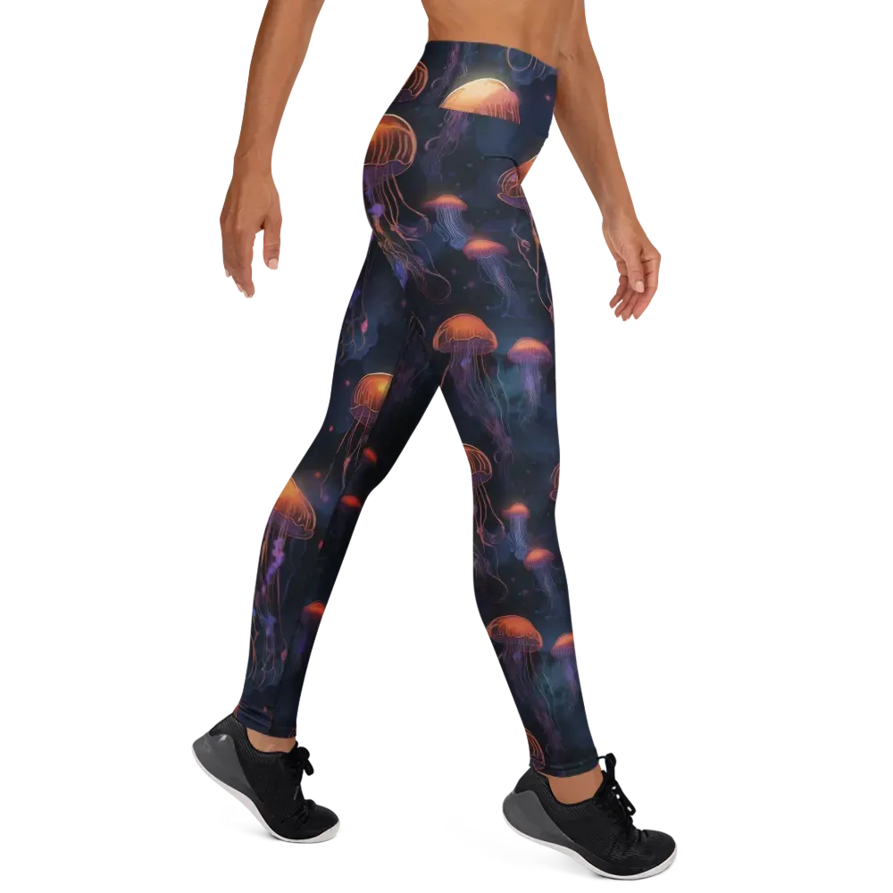 Luminous Undertow on Yoga Leggings — Right