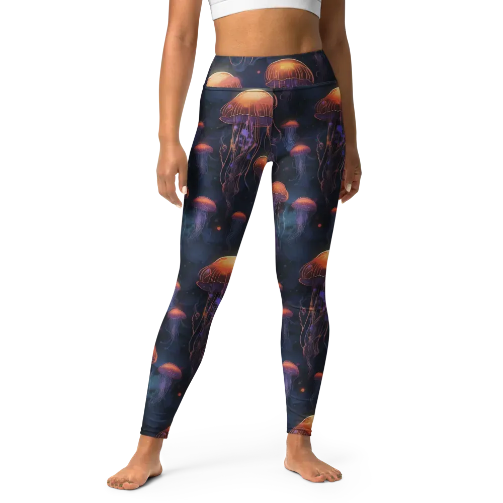 Luminous Undertow on Yoga Leggings — Front