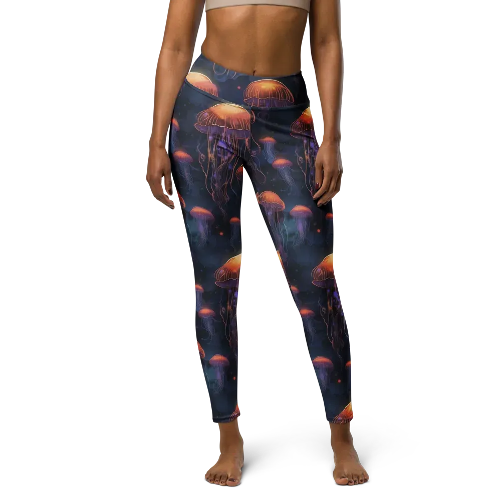 Luminous Undertow on Yoga Leggings — Front