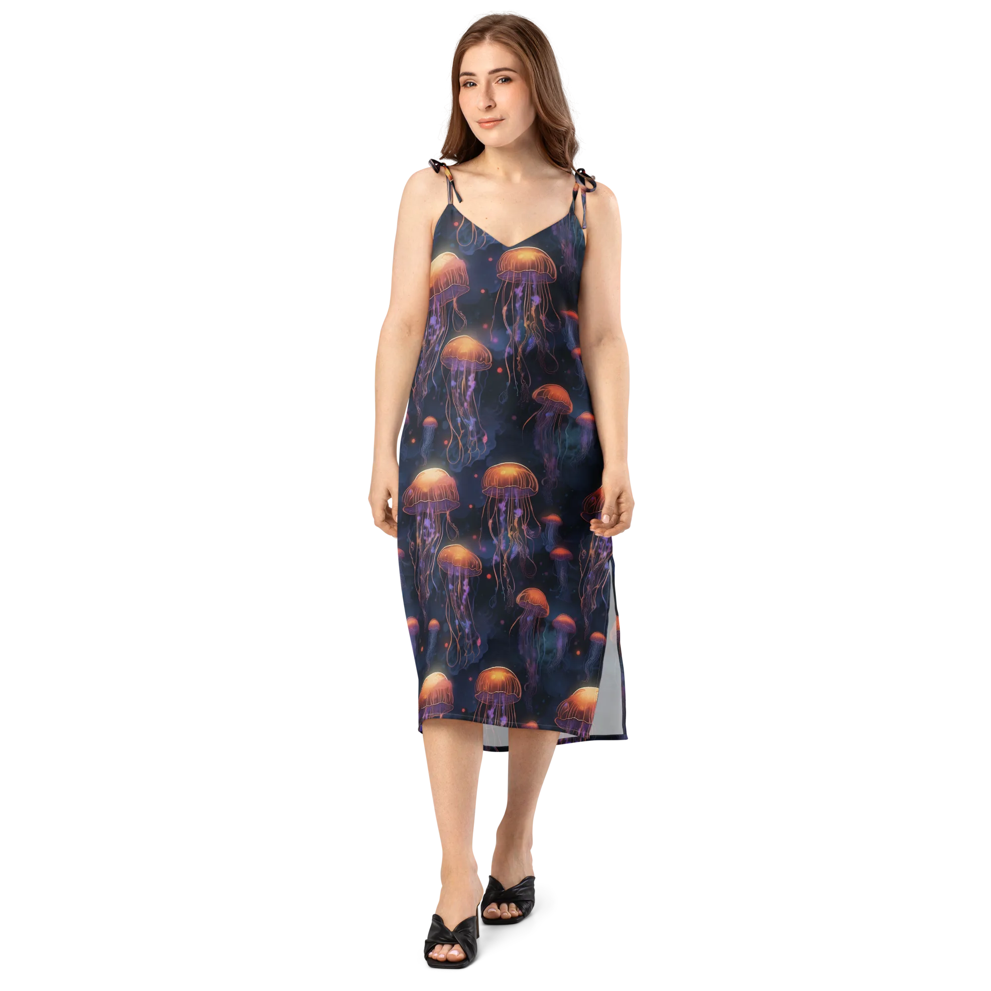 Luminous Undertow on Slip Dress — Front