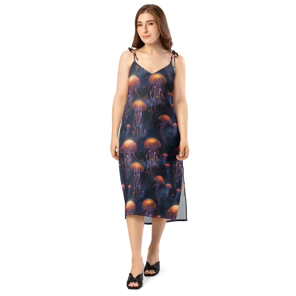 Luminous Undertow on Slip Dress — Front