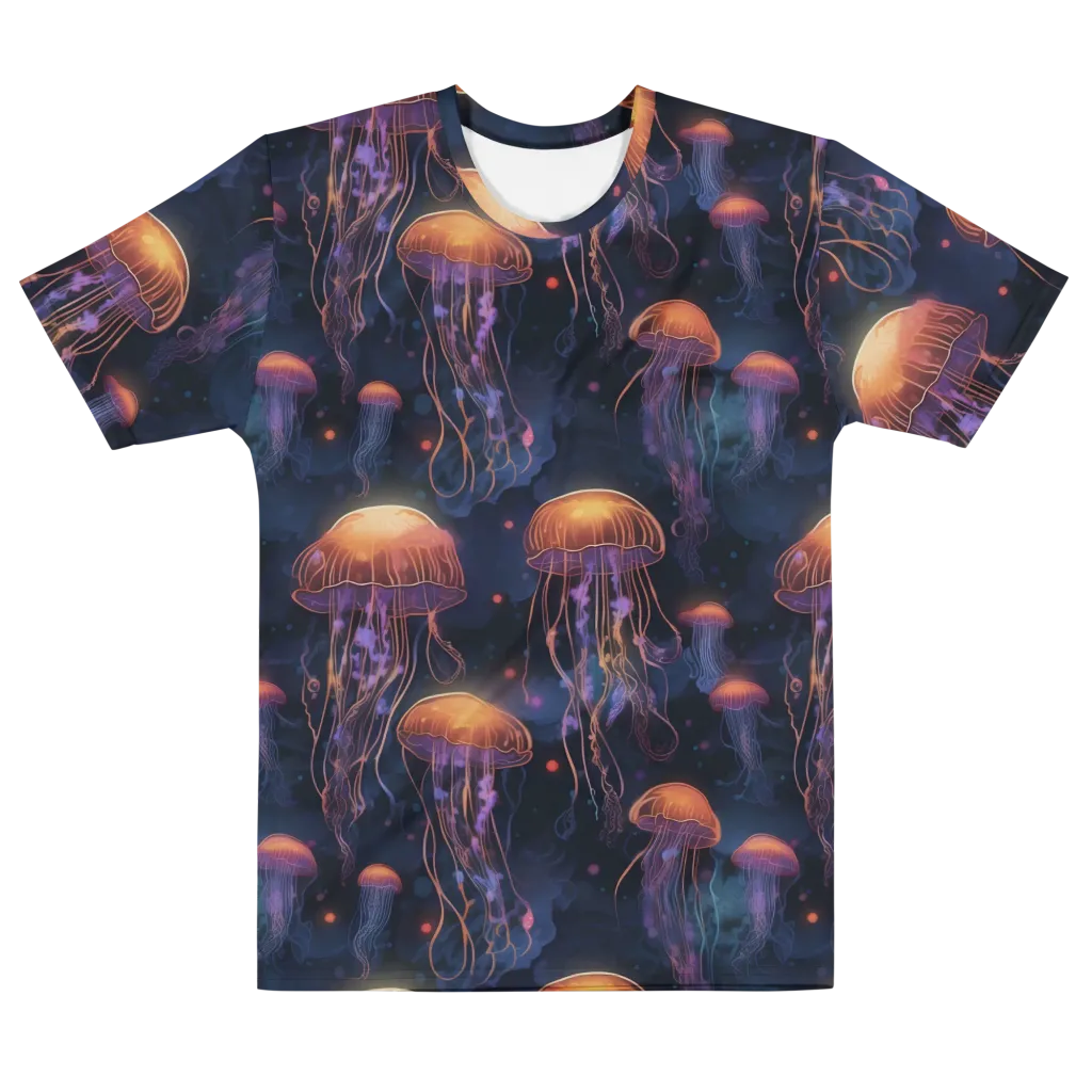 Luminous Undertow on Men's Cotton Crew Neck T-Shirt — Front