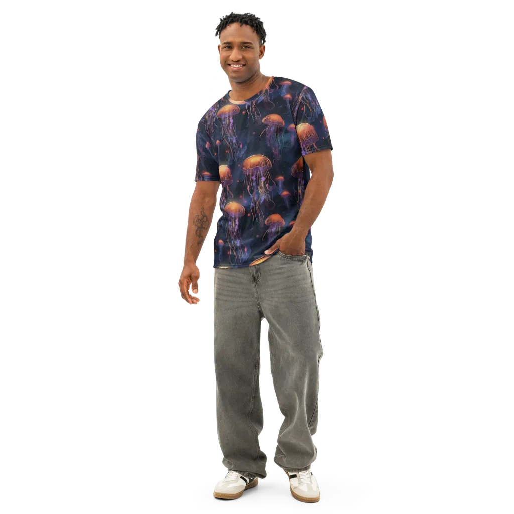 Luminous Undertow on Men's Cotton Crew Neck T-Shirt — Front