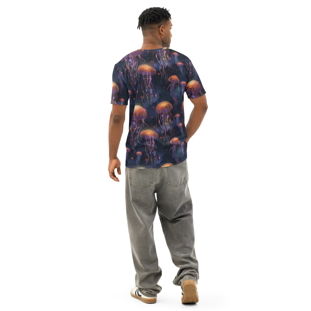 Luminous Undertow on Men's Cotton Crew Neck T-Shirt — Back