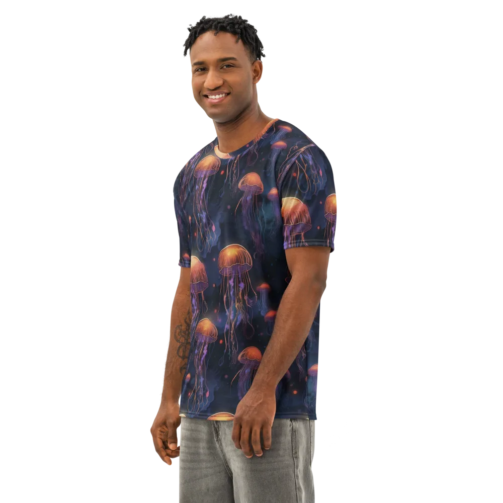 Luminous Undertow on Men's Cotton Crew Neck T-Shirt — Left Front