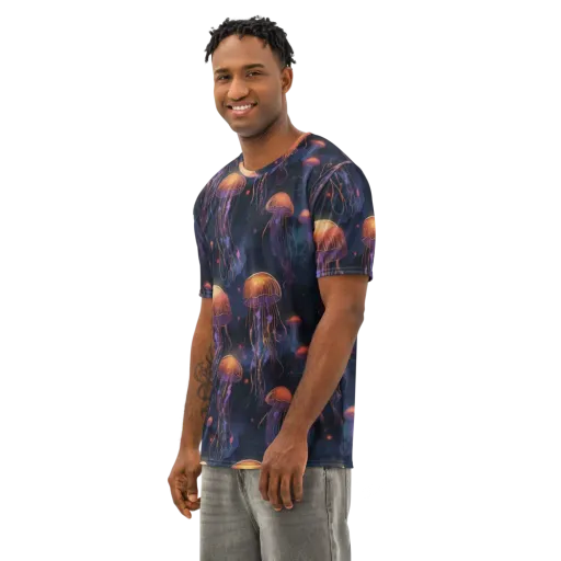 Luminous Undertow on a Men's Cotton Crew Neck T-Shirt