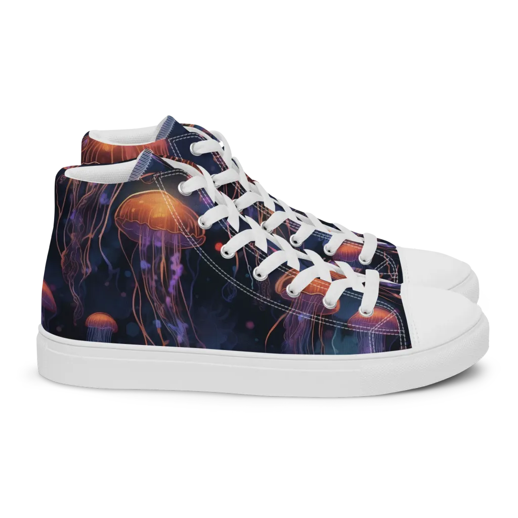 Luminous Undertow on Women's High Top Canvas Shoes — Right