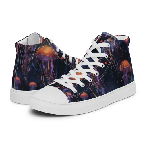 Luminous Undertow on a Women's High Top Canvas Shoes