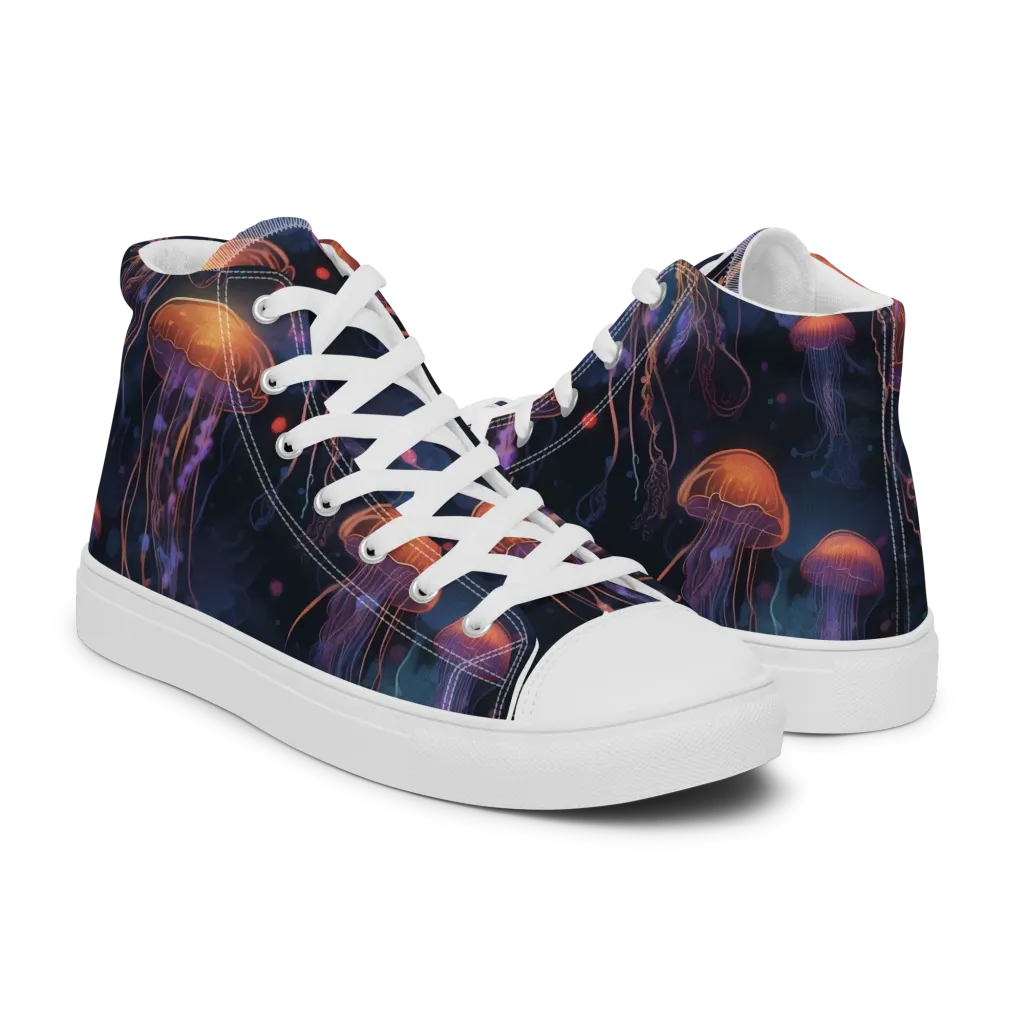 Luminous Undertow on Women's High Top Canvas Shoes — Right