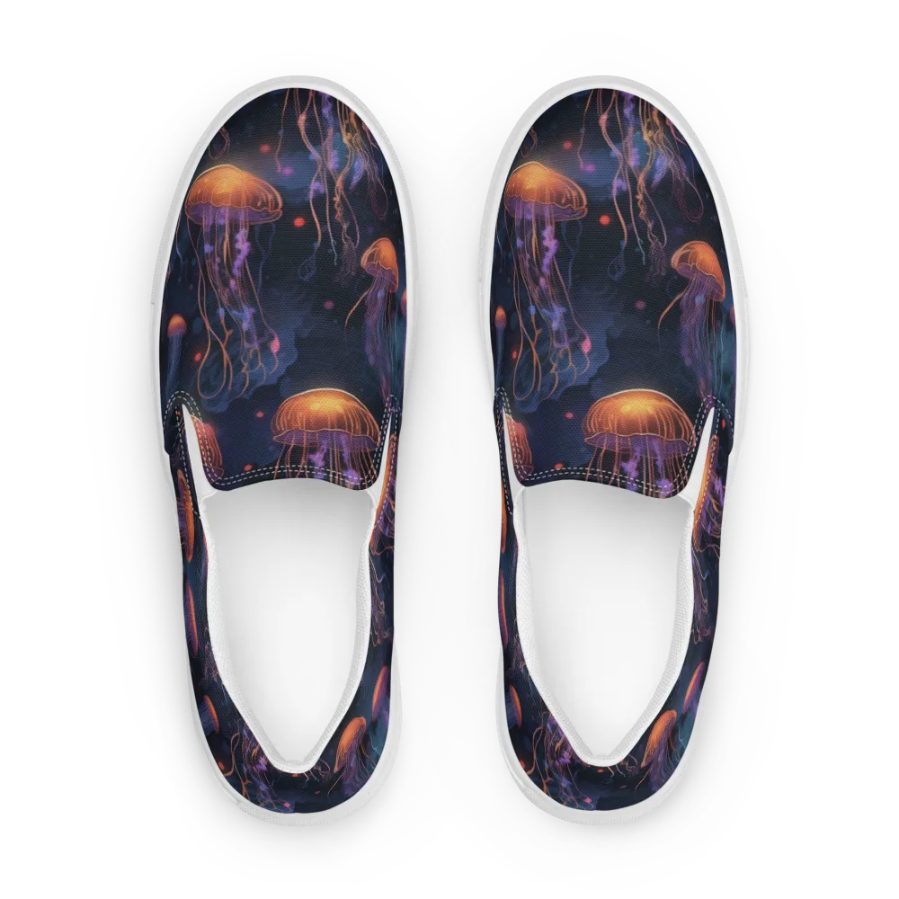 Luminous Undertow on Men's Slip-On Canvas Shoes — Front