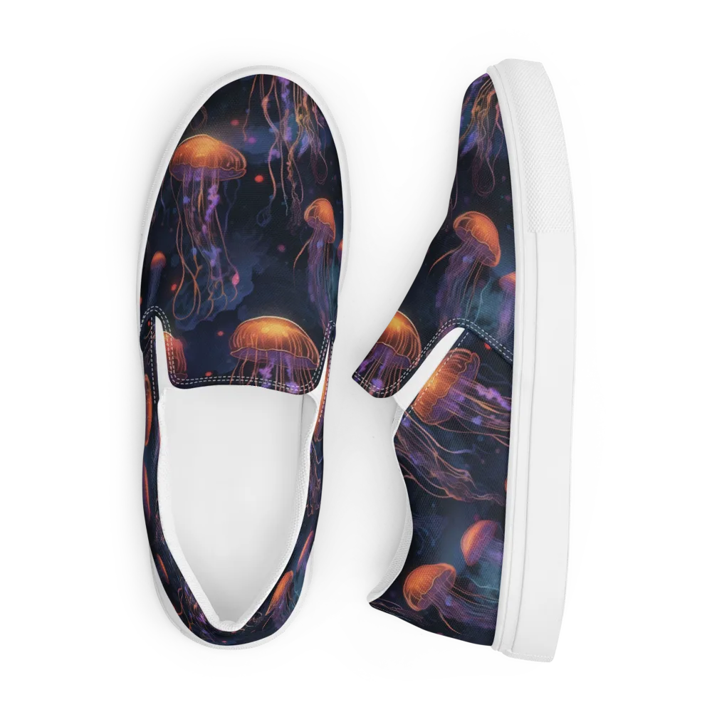 Luminous Undertow on Men's Slip-On Canvas Shoes — Front