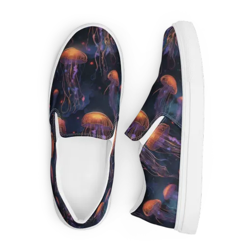 Luminous Undertow on a Men's Slip-On Canvas Shoes