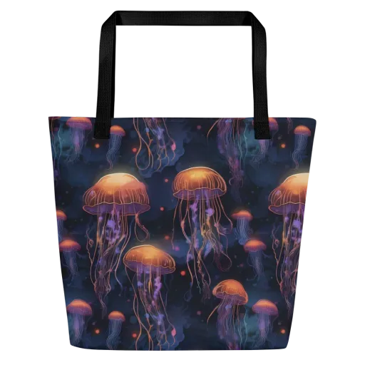 Luminous Undertow on a Large Tote Bag W/ Pocket