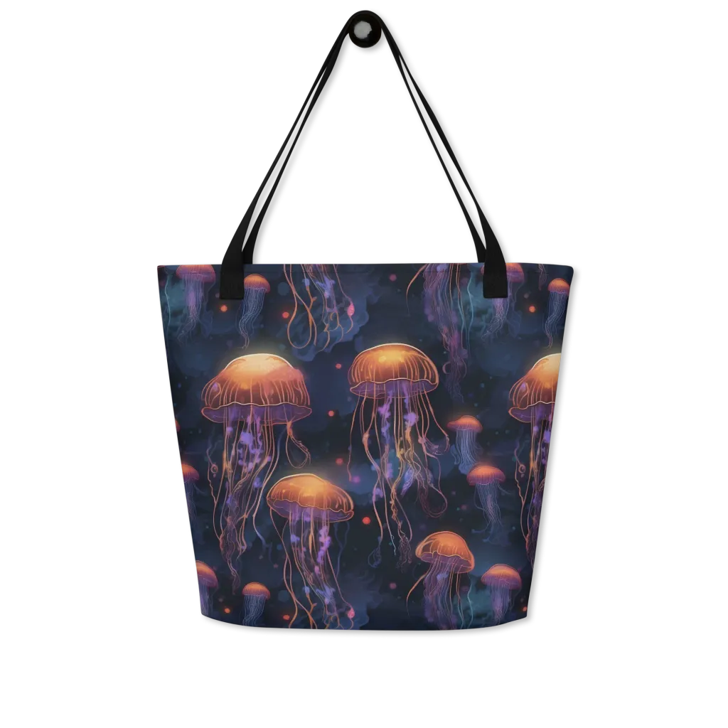 Luminous Undertow on Large Tote Bag W/ Pocket — Front