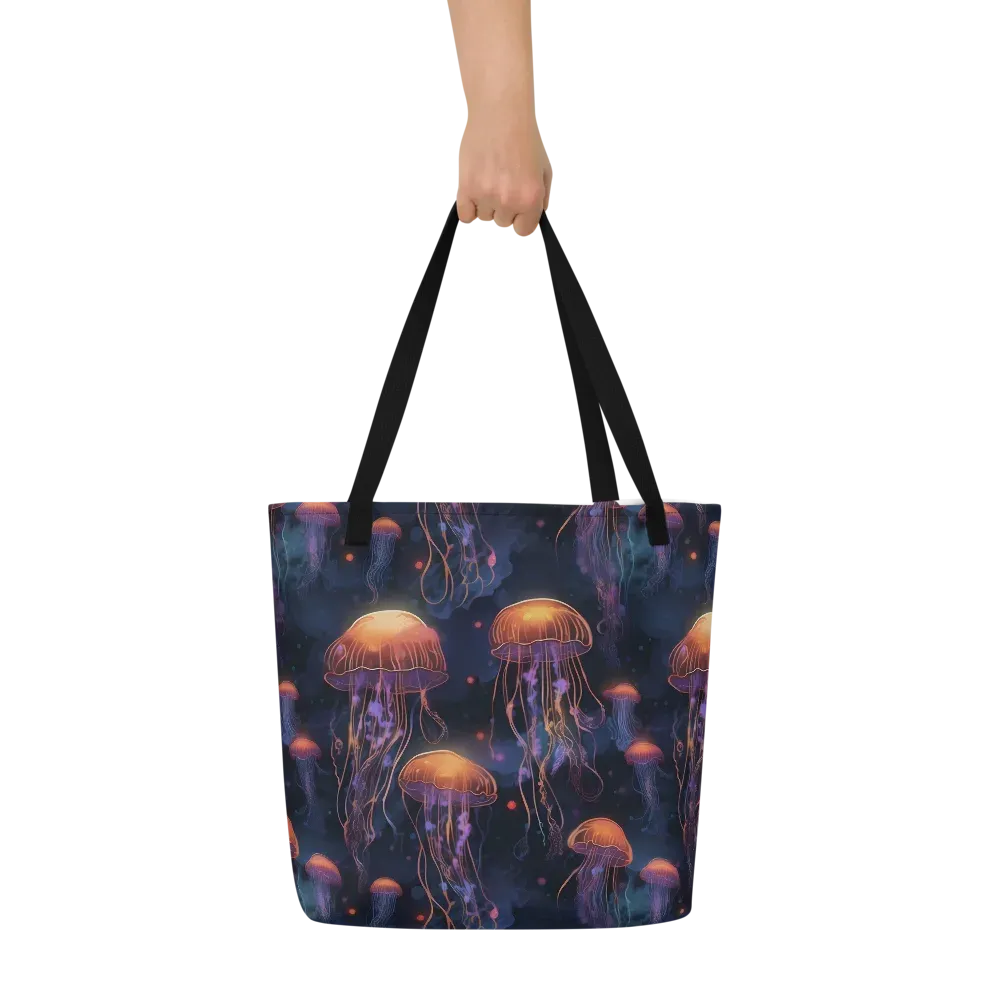 Luminous Undertow on Large Tote Bag W/ Pocket — Front