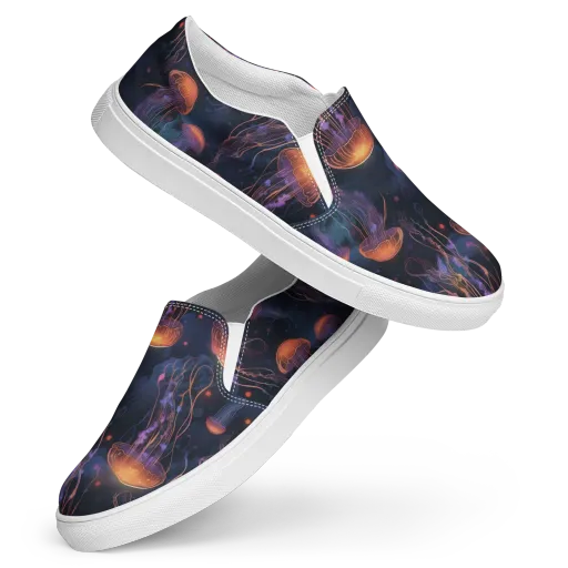 Luminous Undertow on a Women's Slip-On Canvas Shoes