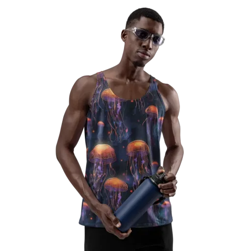 Luminous Undertow on a Men's Tank Top