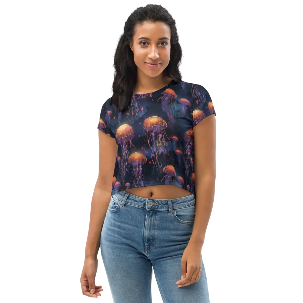 Luminous Undertow on Crop Tee — Front