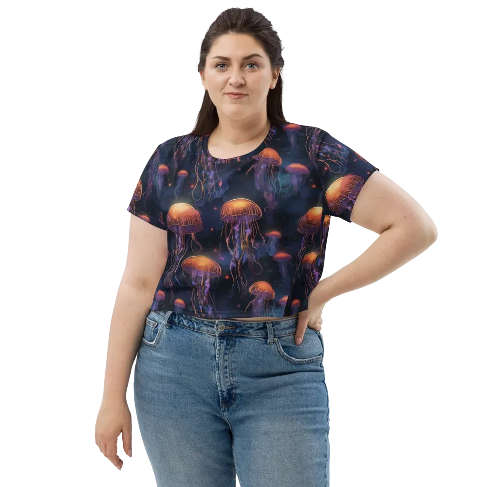 Luminous Undertow on Crop Tee — Front