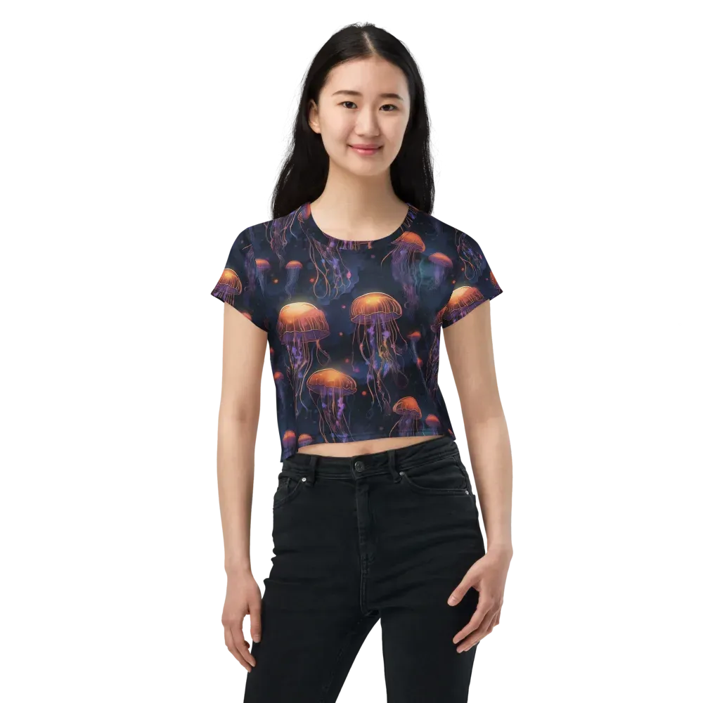 Luminous Undertow on Crop Tee — Front