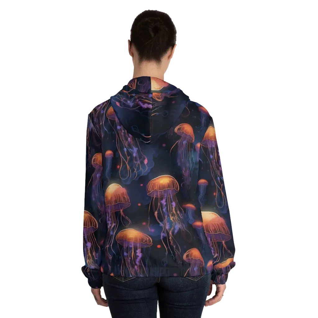 Luminous Undertow on Women's Full-Zip Hoodie — Back On Person