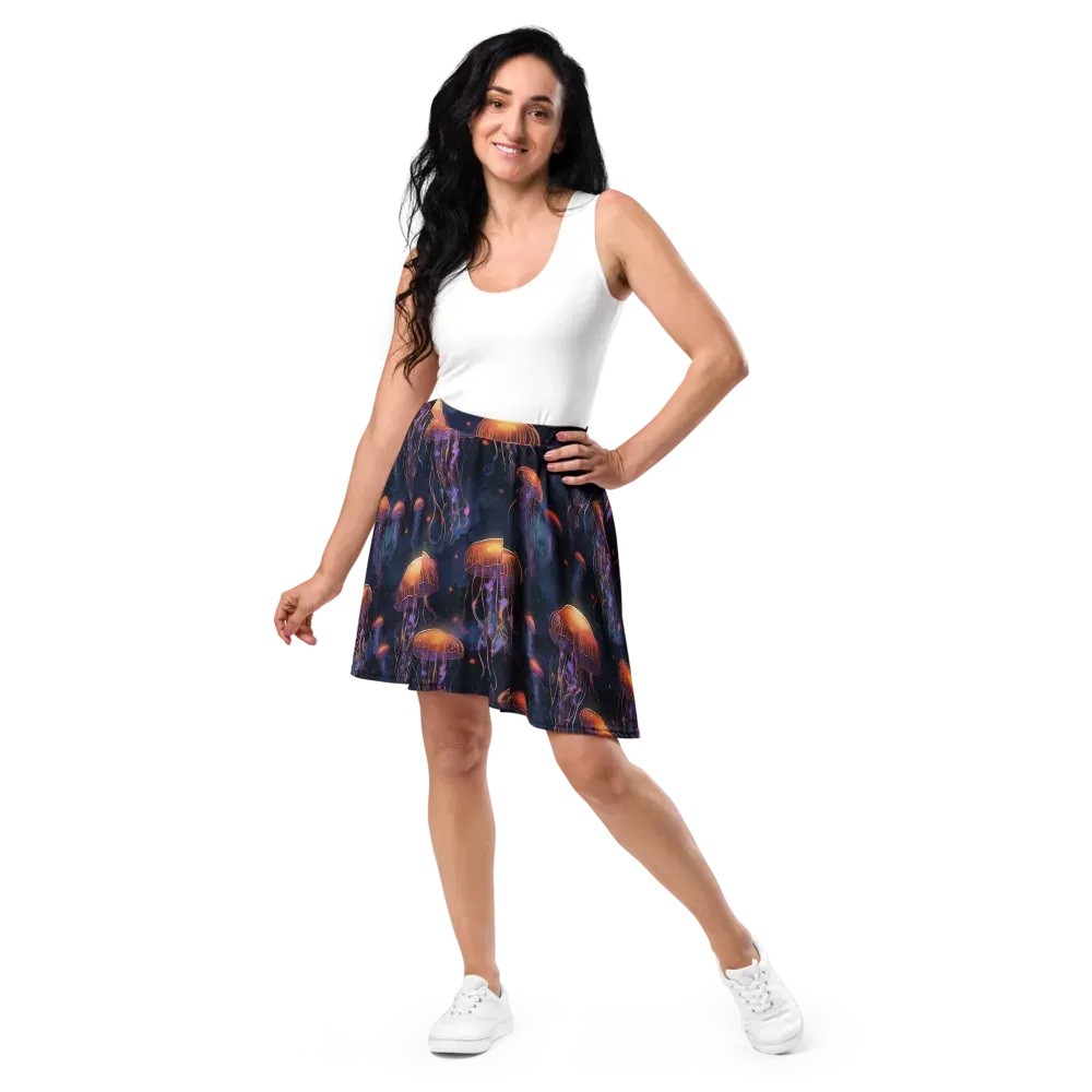 Luminous Undertow on Skater Skirt — Front