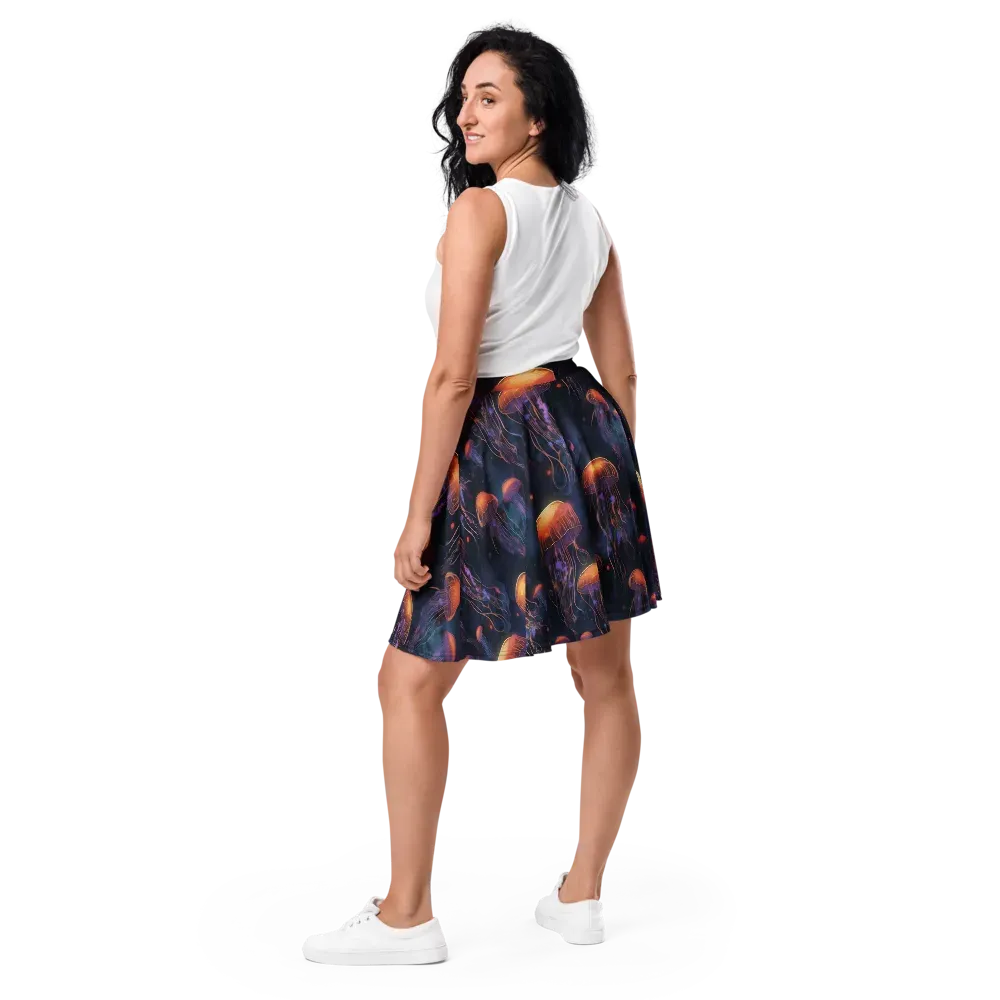 Luminous Undertow on Skater Skirt — Back