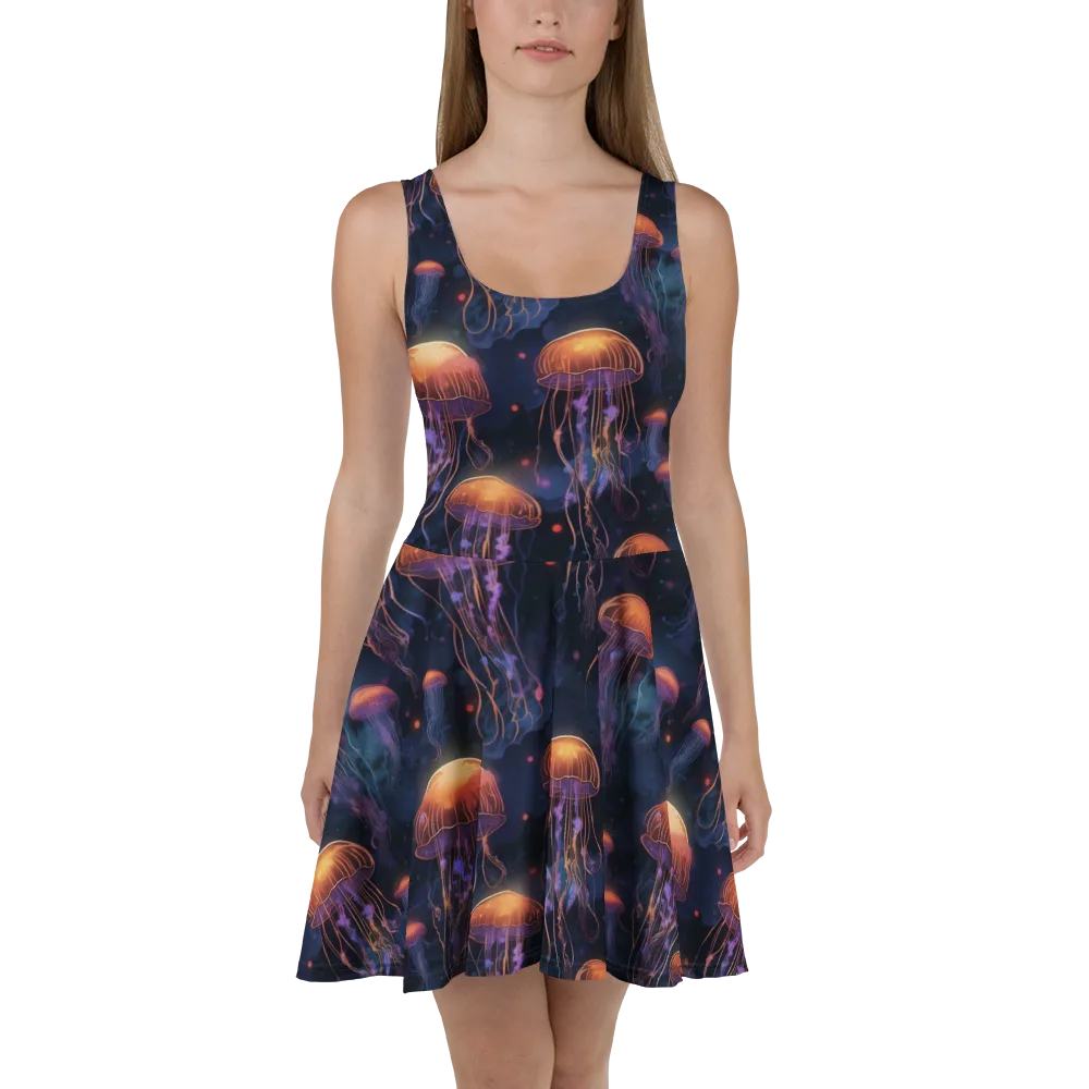 Luminous Undertow on Skater Dress — Front