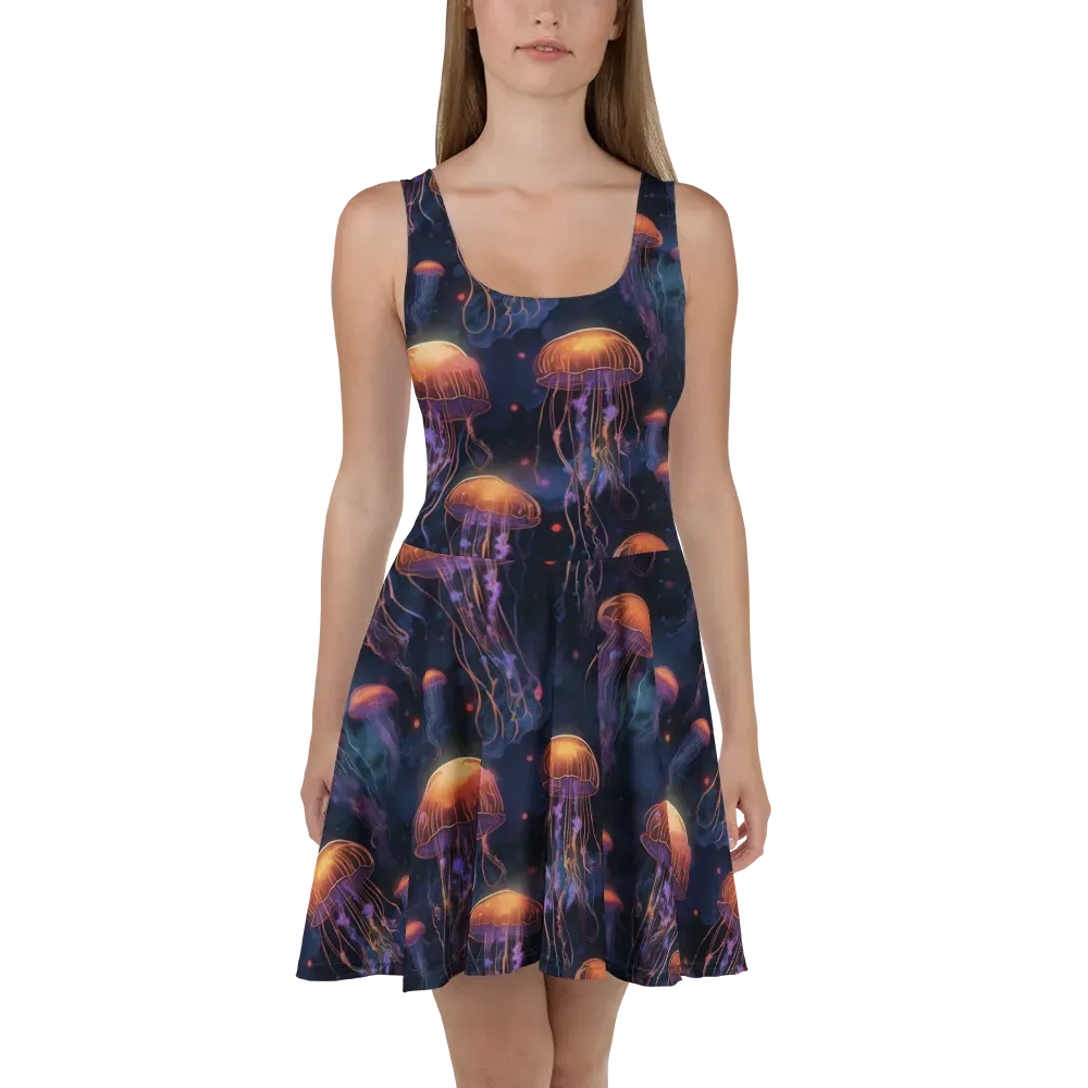 Luminous Undertow on Skater Dress — Front