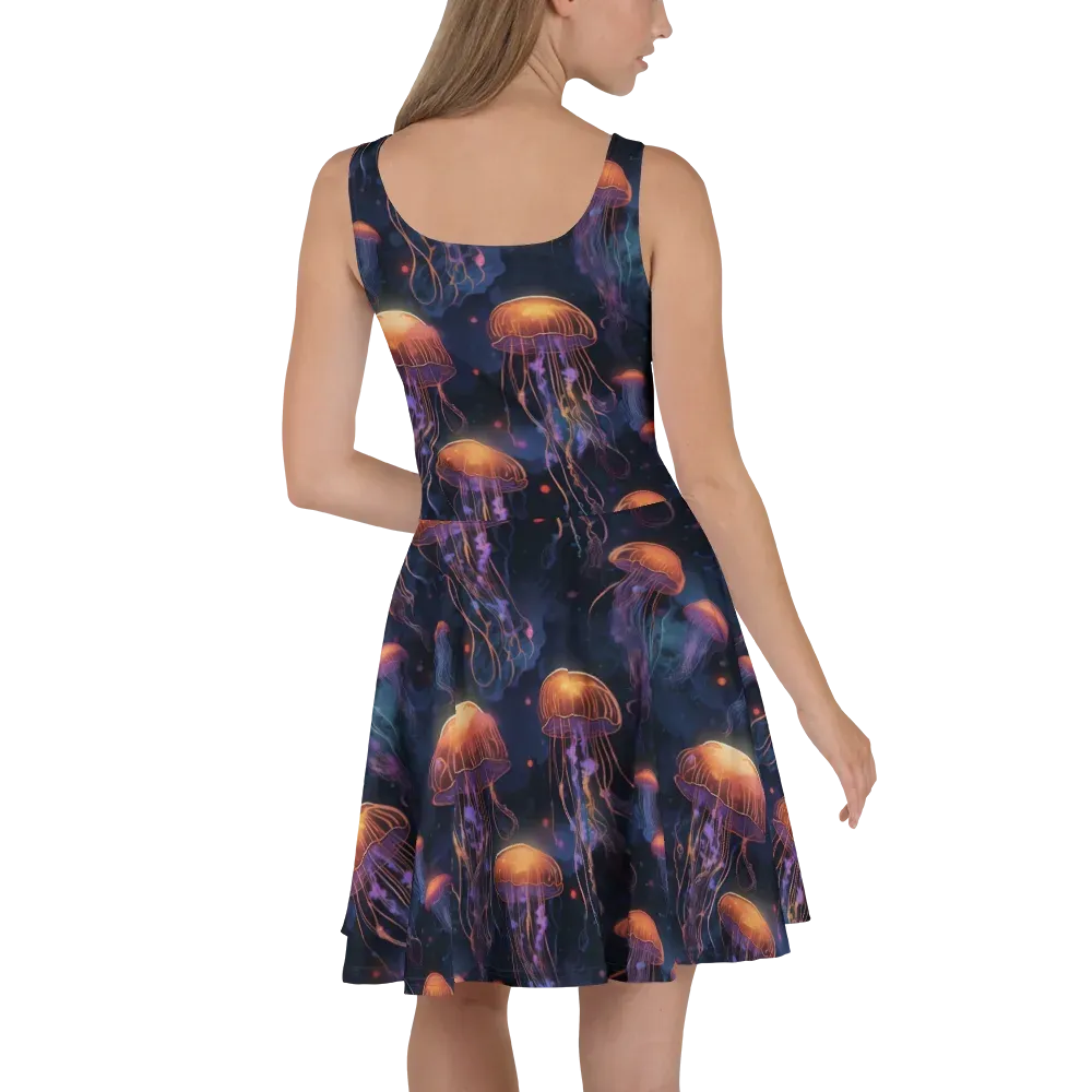 Luminous Undertow on Skater Dress — Back